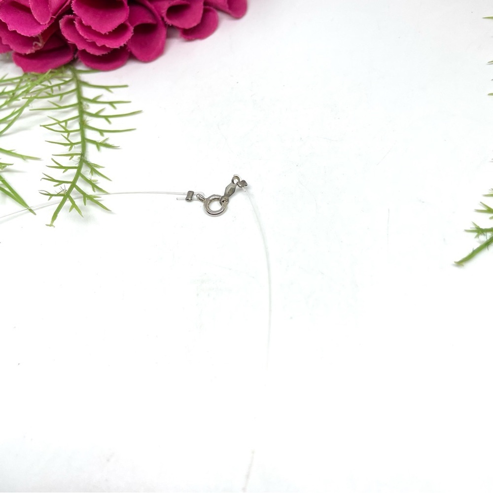 STERLING SILVER⚜️Invisible Cubic Zirconia Necklace - Picture 4 of 7